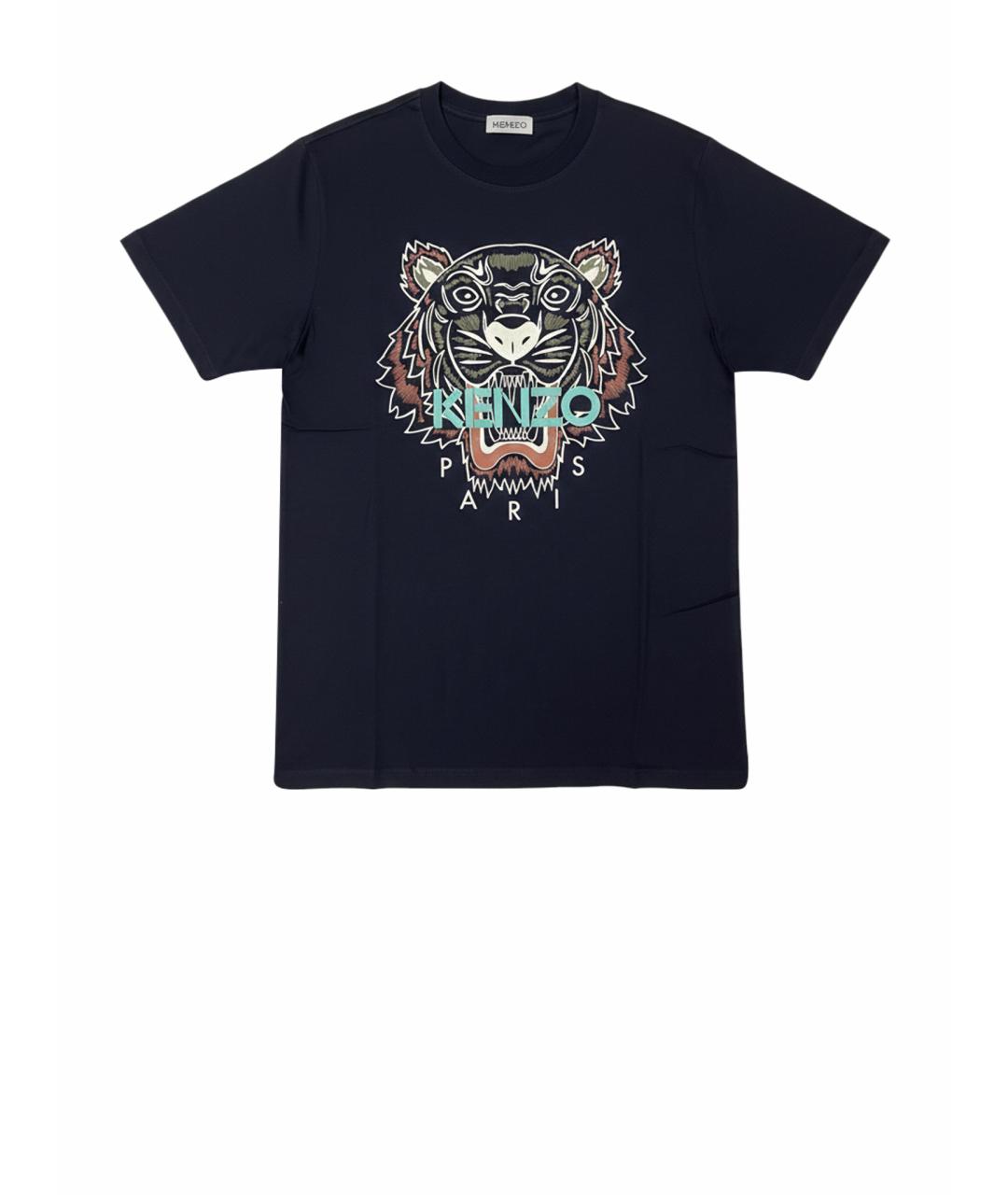 KENZO Темно-синяя хлопковая футболка, фото 1