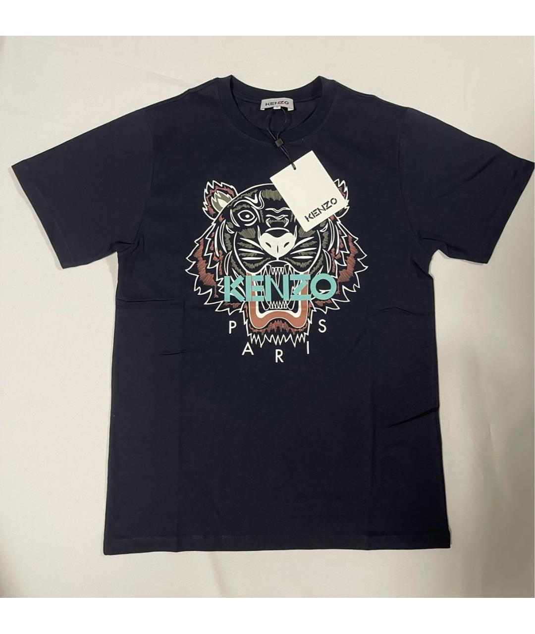 KENZO Темно-синяя хлопковая футболка, фото 5