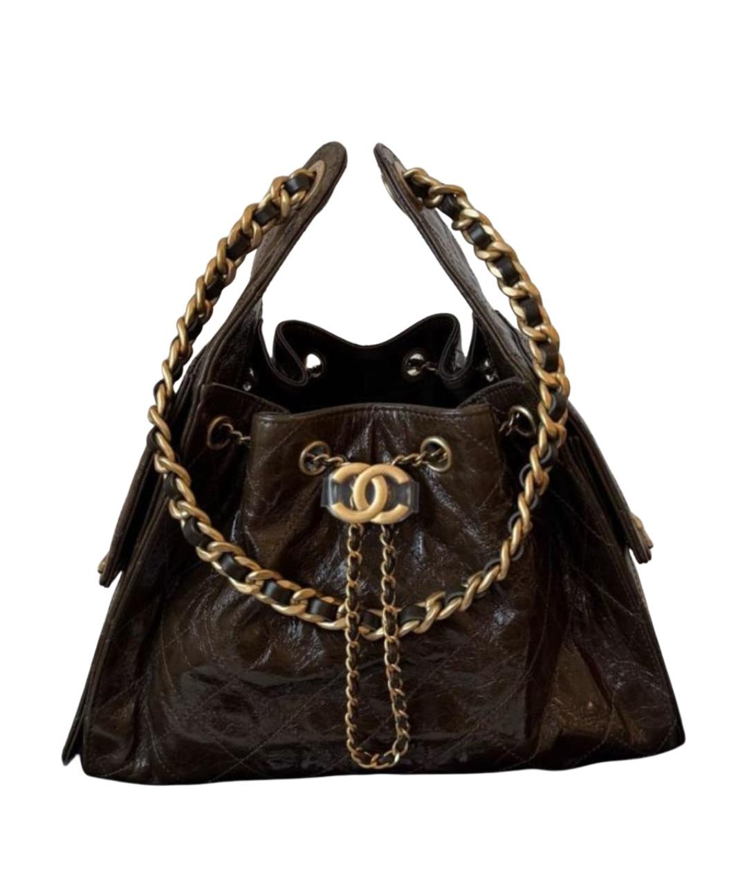 CHANEL Коричневая кожаная сумка тоут, фото 1