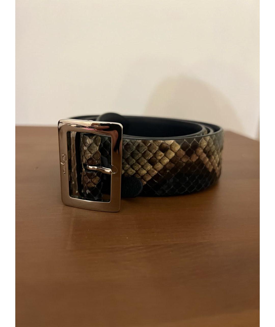 FERRAGAMO Коричневый кожаный ремень, фото 5