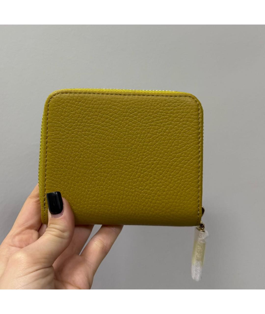 COCCINELLE Горчичный кожаный кошелек, фото 3