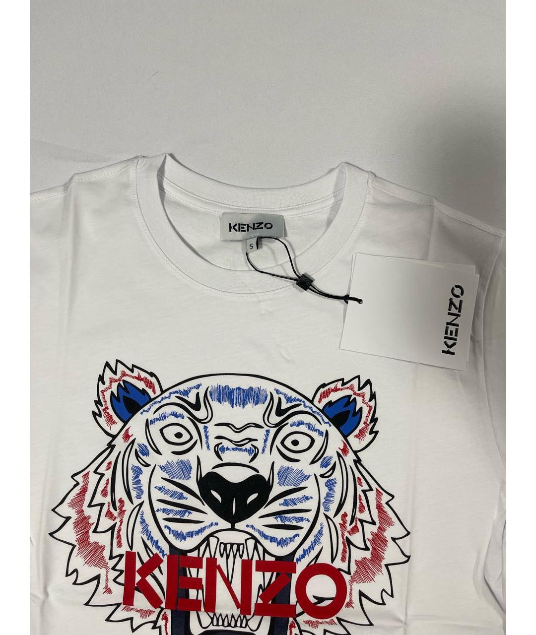 KENZO Белая хлопковая футболка, фото 3