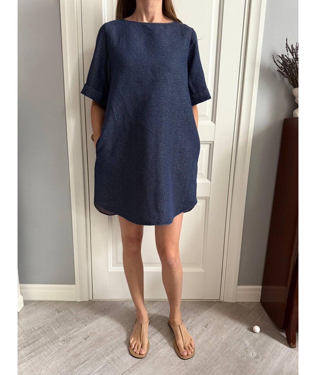 COS Темно-синее повседневное платье, фото 7