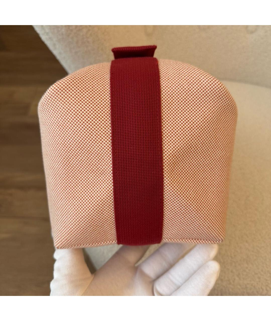 HERMES Красная тканевая косметичка, фото 6