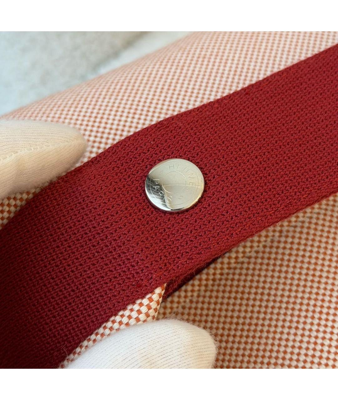 HERMES Красная тканевая косметичка, фото 4