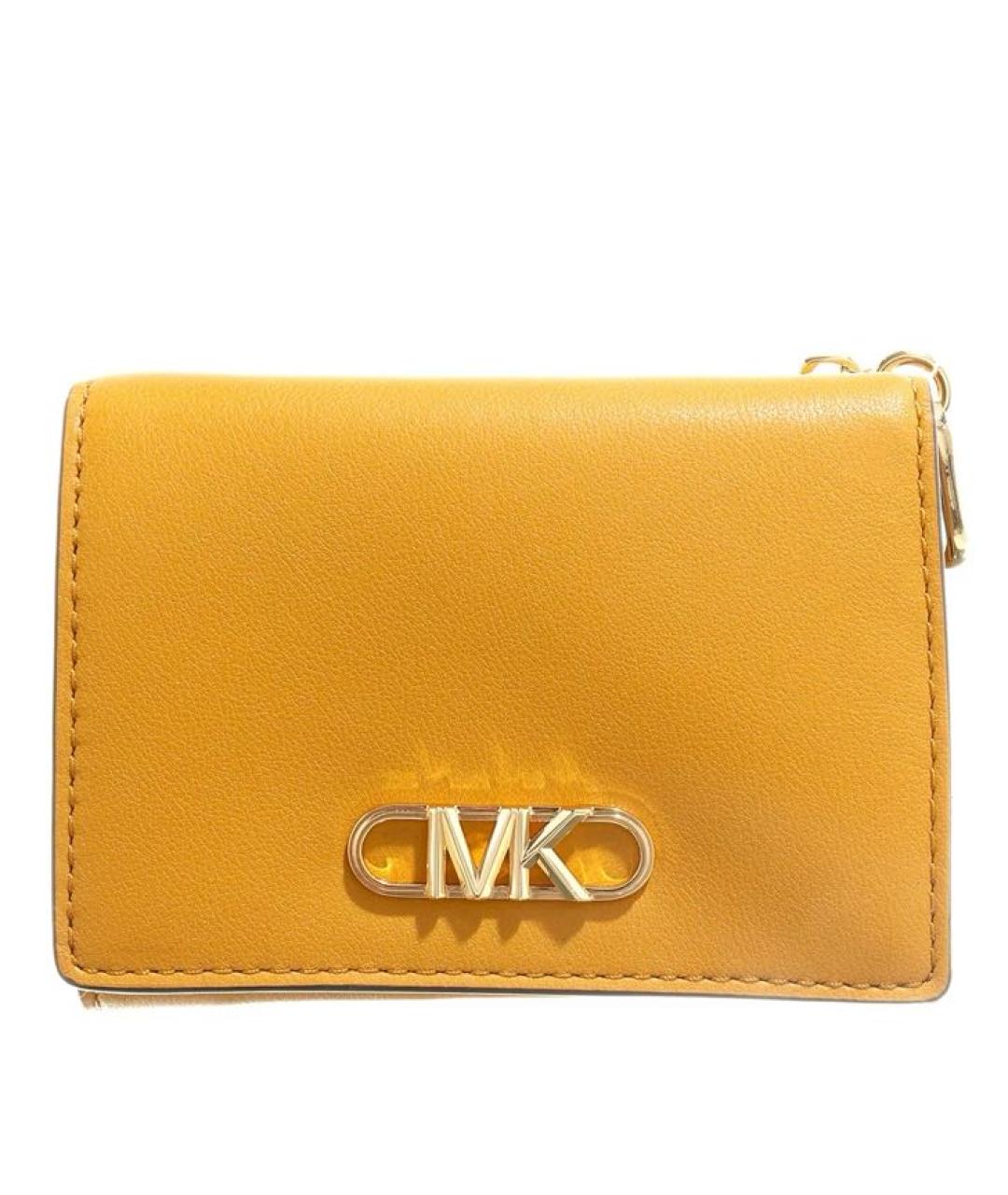 MICHAEL KORS Желтый кожаный кошелек, фото 1