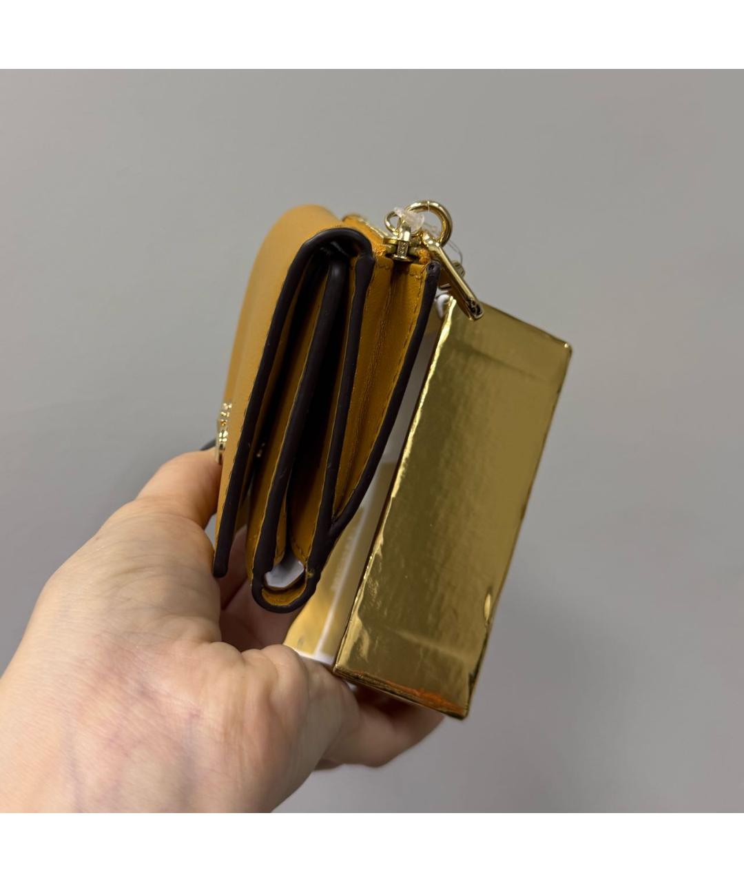 MICHAEL KORS Желтый кожаный кошелек, фото 3