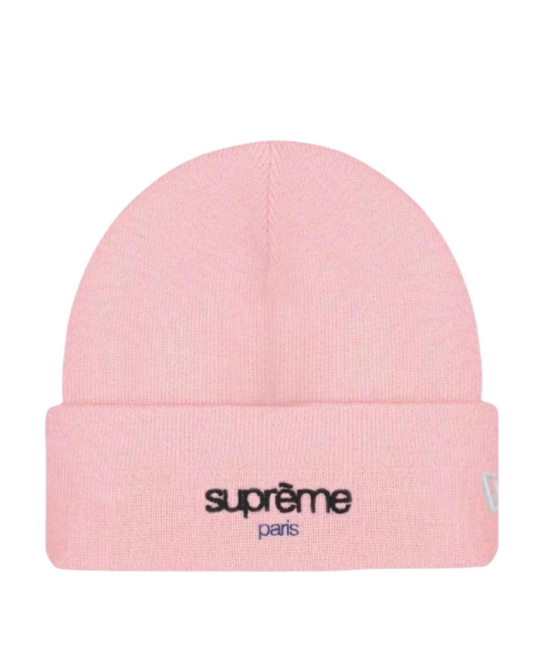 SUPREME Розовая шапка, фото 1