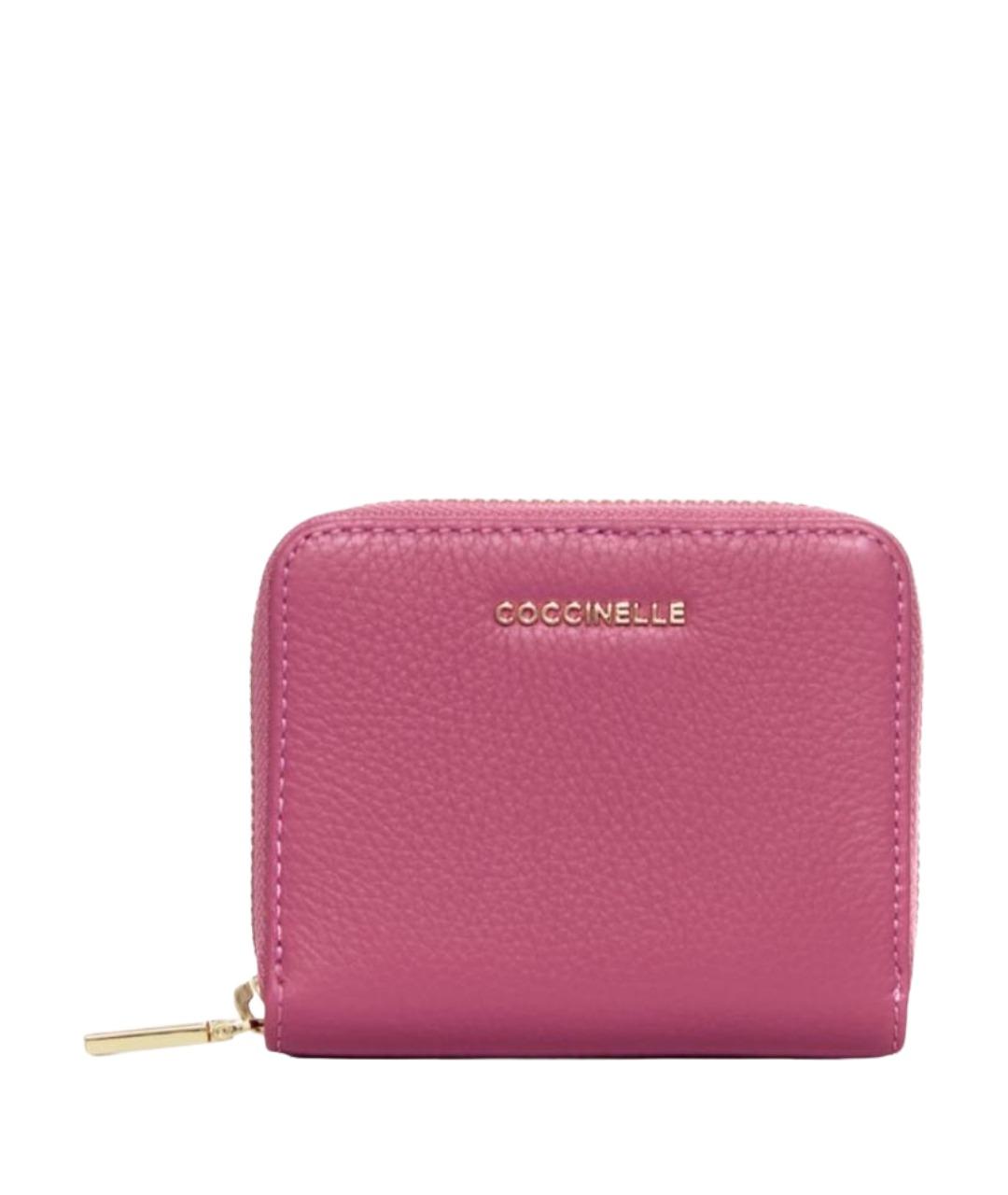 COCCINELLE Розовый кожаный кошелек, фото 1