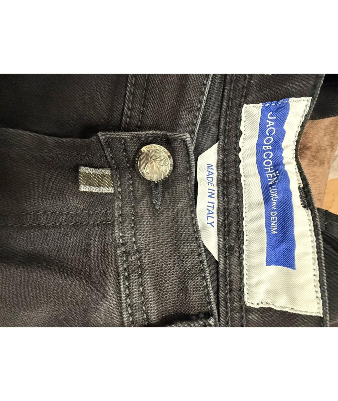 JACOB COHEN Антрацитовые хлопковые джинсы, фото 3