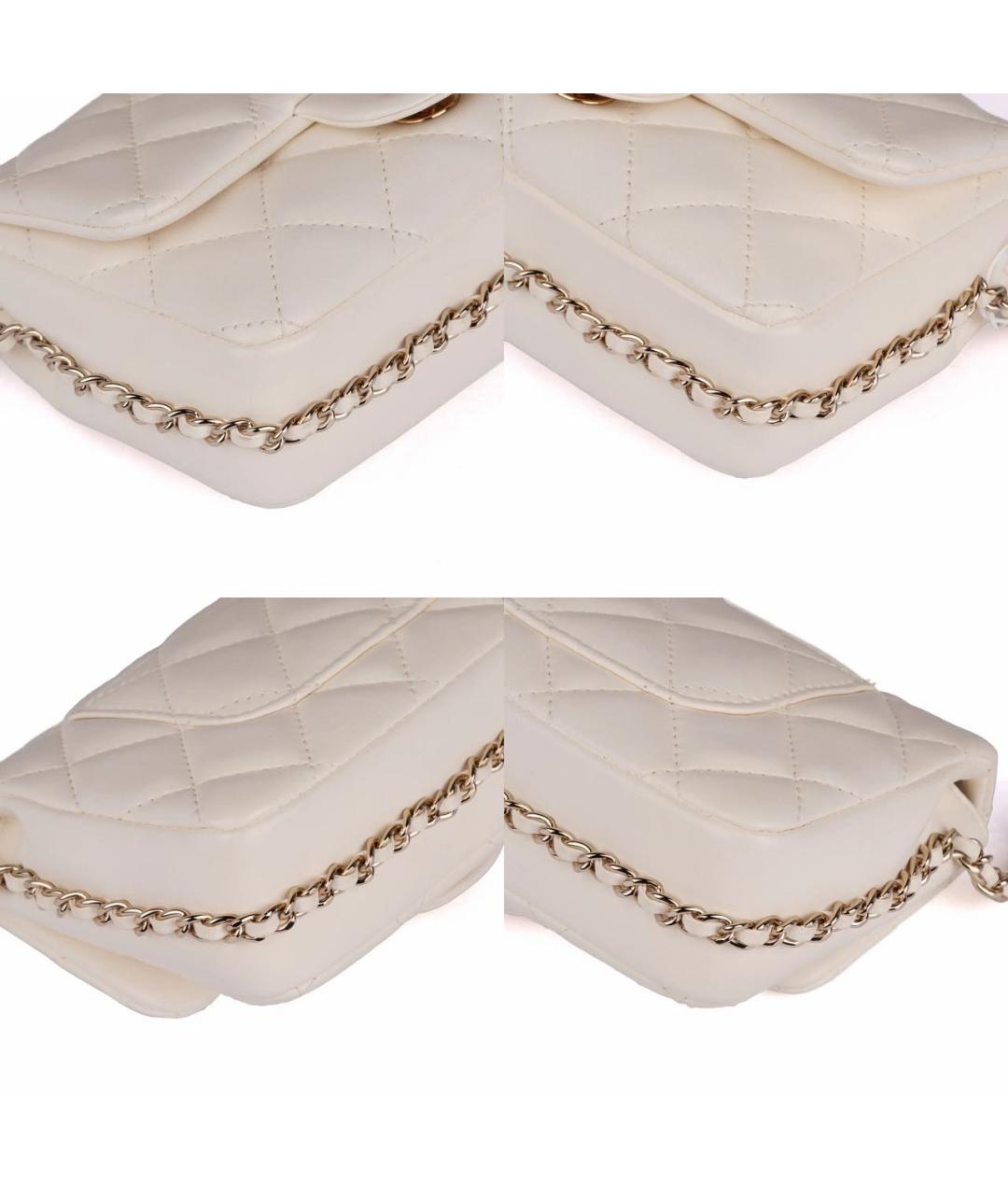 CHANEL Белая кожаная сумка через плечо, фото 8
