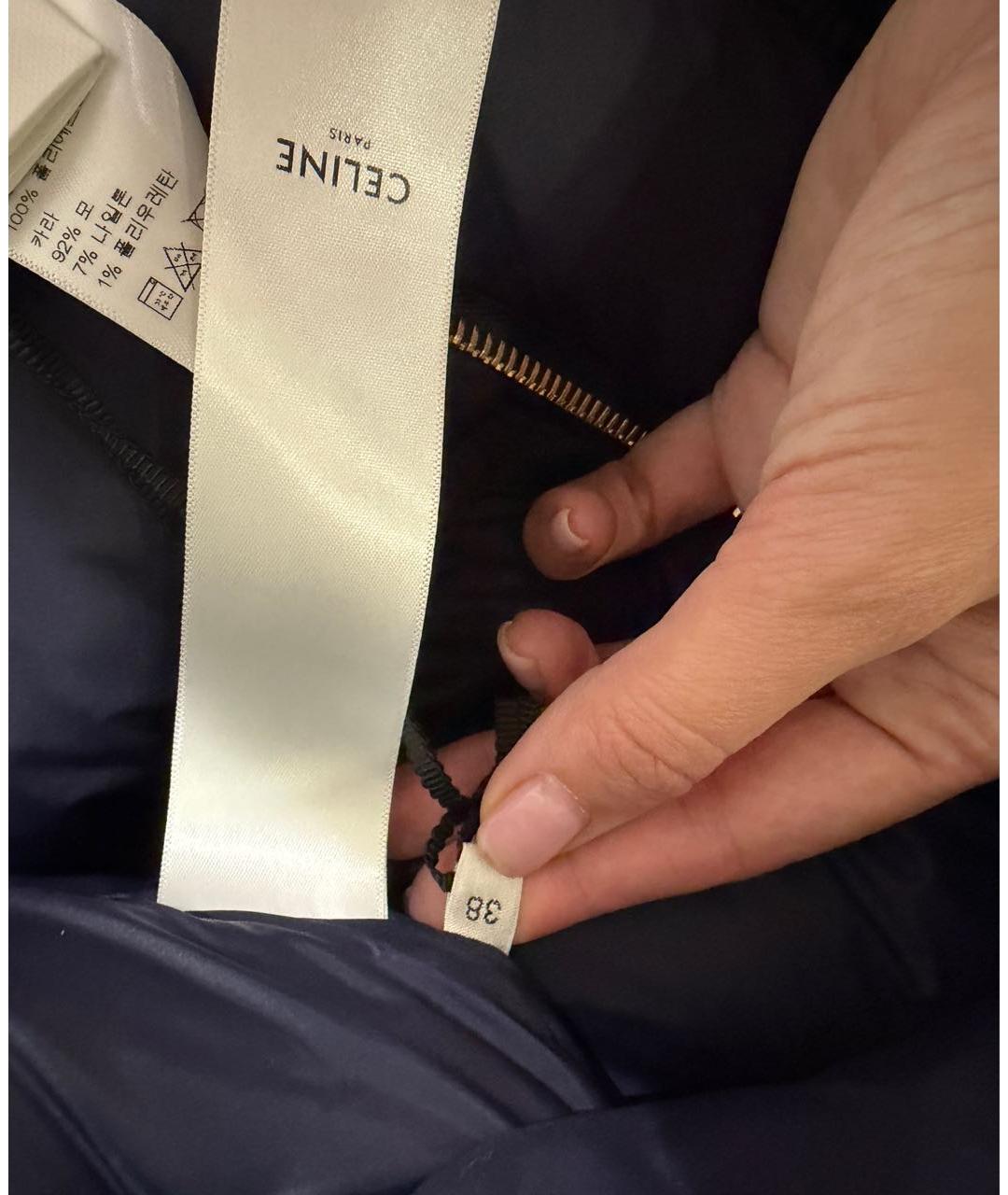 CELINE Темно-синий полиамидовый пуховик, фото 5