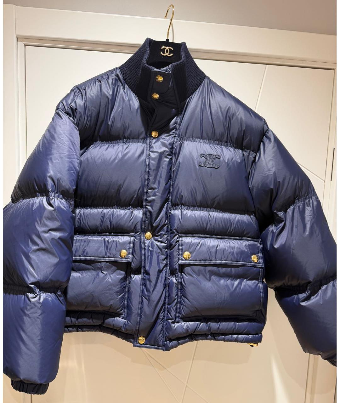 CELINE Темно-синий полиамидовый пуховик, фото 3