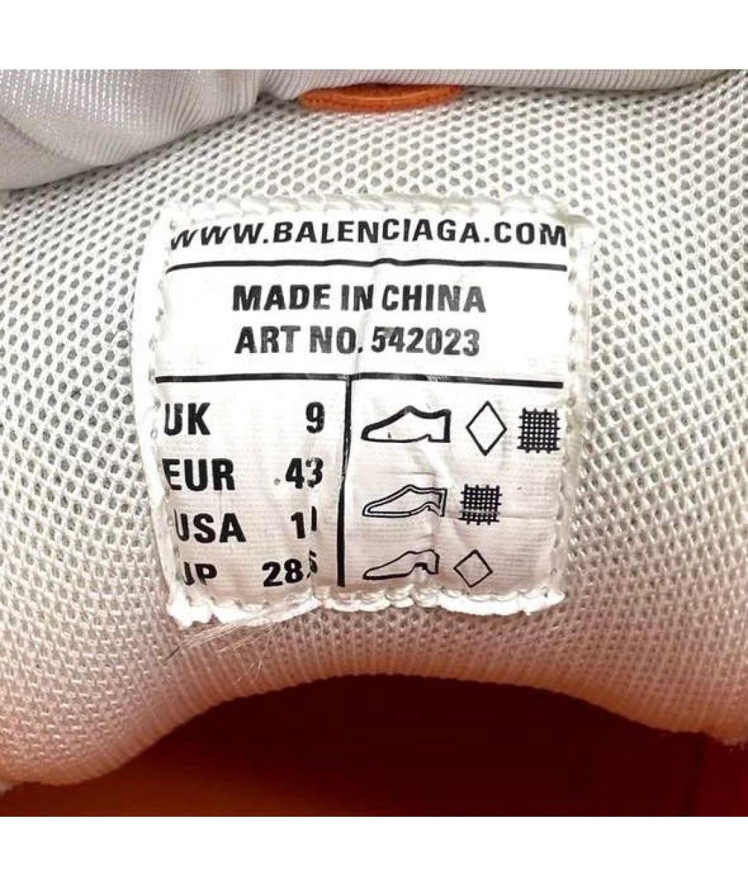 BALENCIAGA Белые текстильные низкие кроссовки / кеды, фото 4