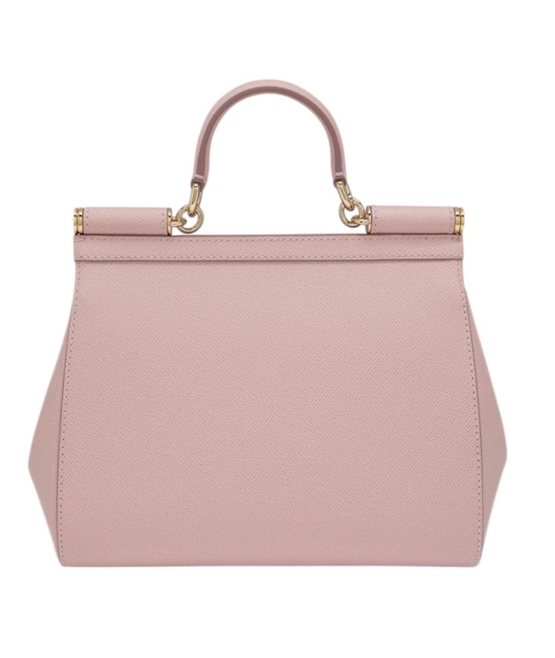 DOLCE&GABBANA Розовая кожаная сумка через плечо, фото 3