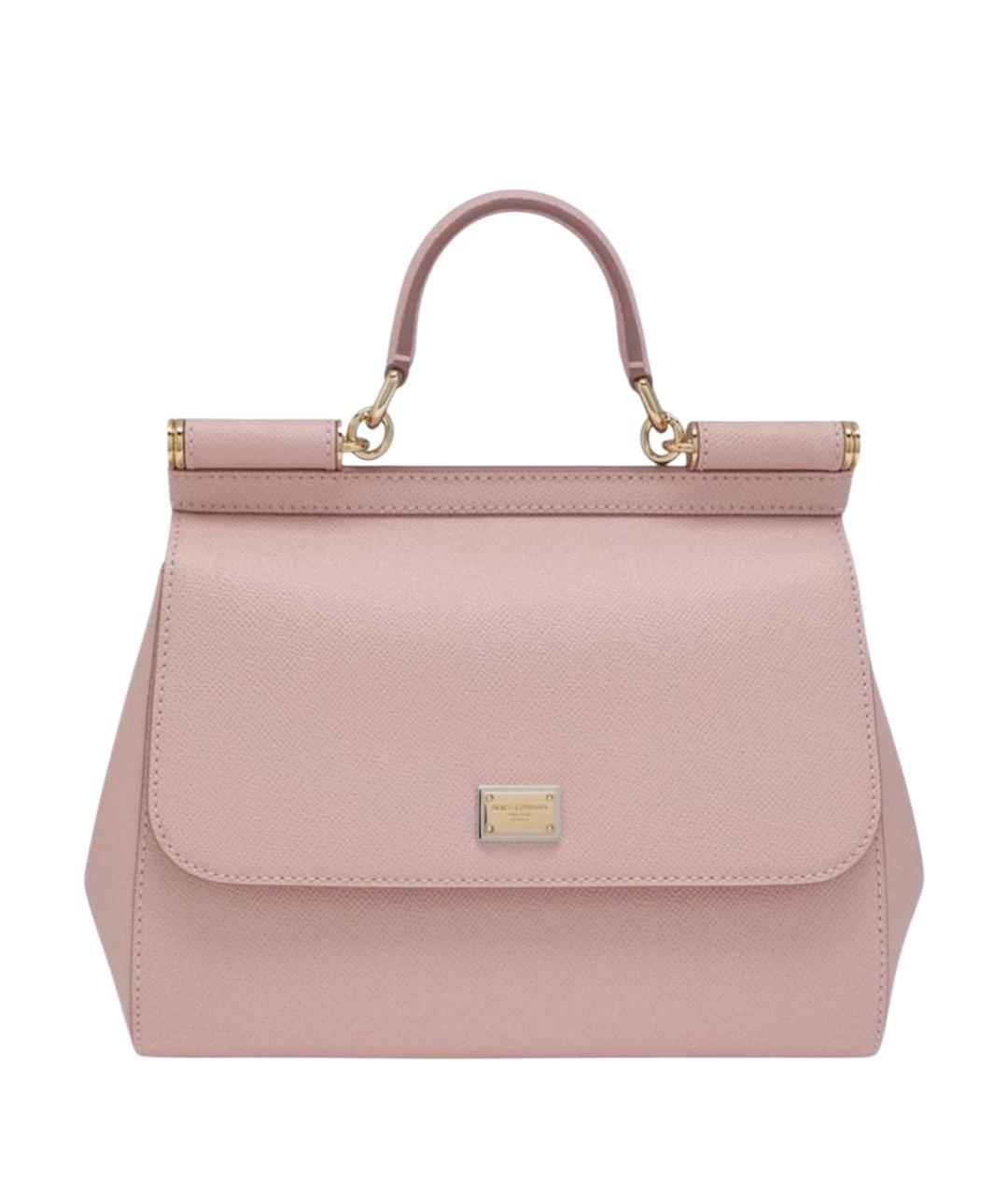 DOLCE&GABBANA Розовая кожаная сумка через плечо, фото 1