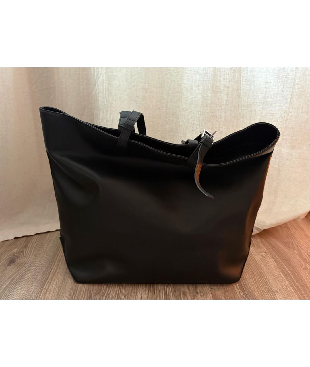 A.P.C. Черная кожаная сумка тоут, фото 3