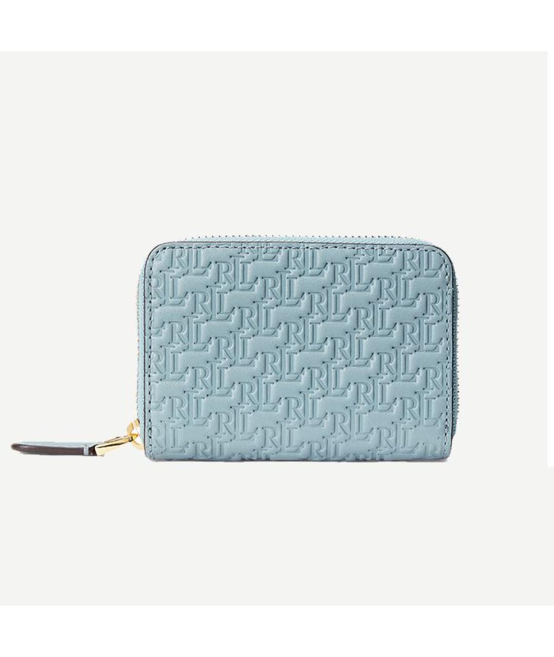 RALPH LAUREN Голубой кожаный кошелек, фото 3