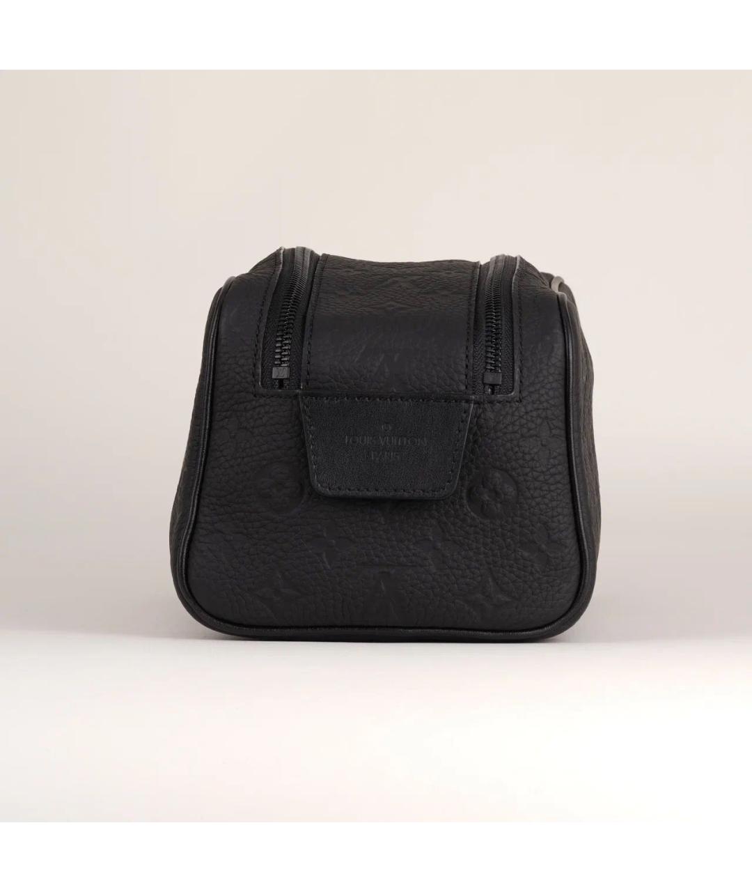 LOUIS VUITTON Черная кожаная косметичка, фото 5