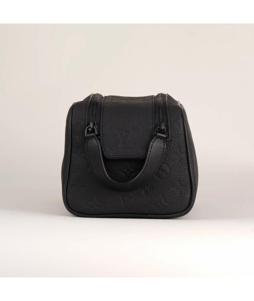 LOUIS VUITTON Черная кожаная косметичка, фото 4