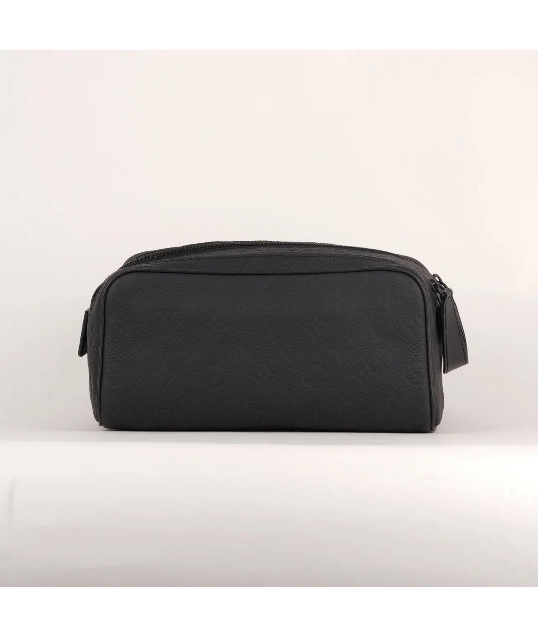 LOUIS VUITTON Черная кожаная косметичка, фото 3