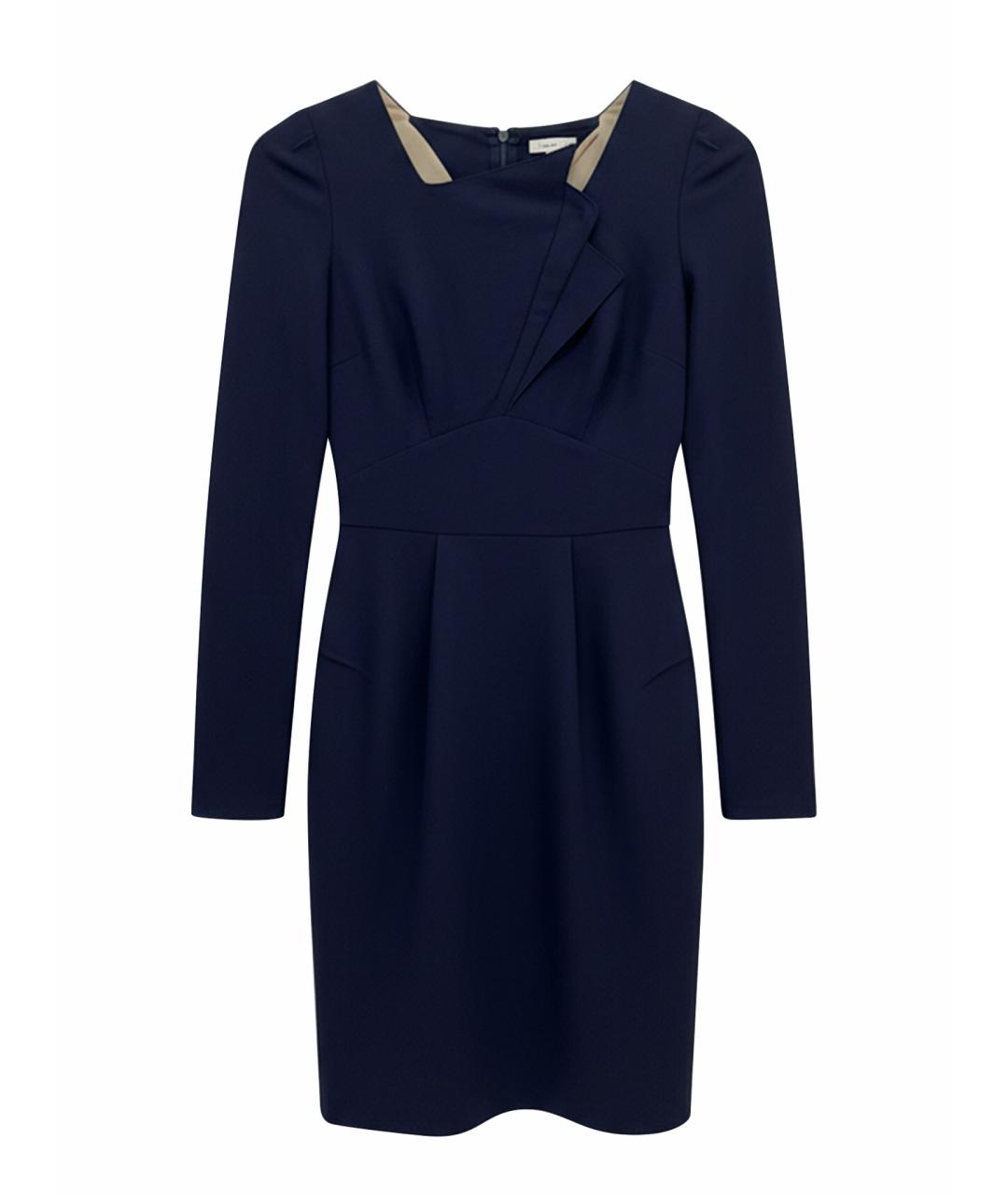 ROLAND MOURET Темно-синее шерстяное коктейльное платье, фото 1