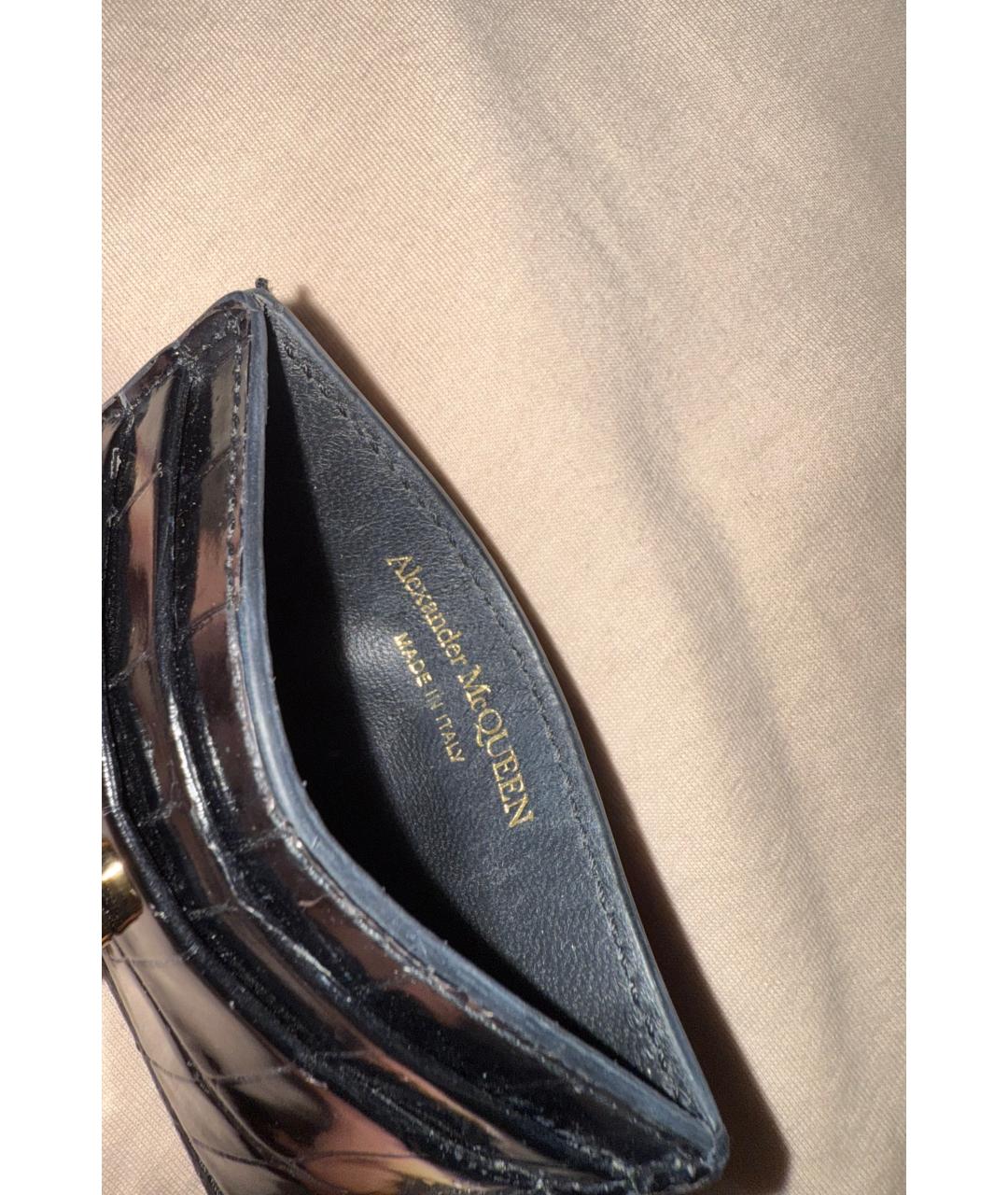 ALEXANDER MCQUEEN Черный кожаный кардхолдер, фото 4