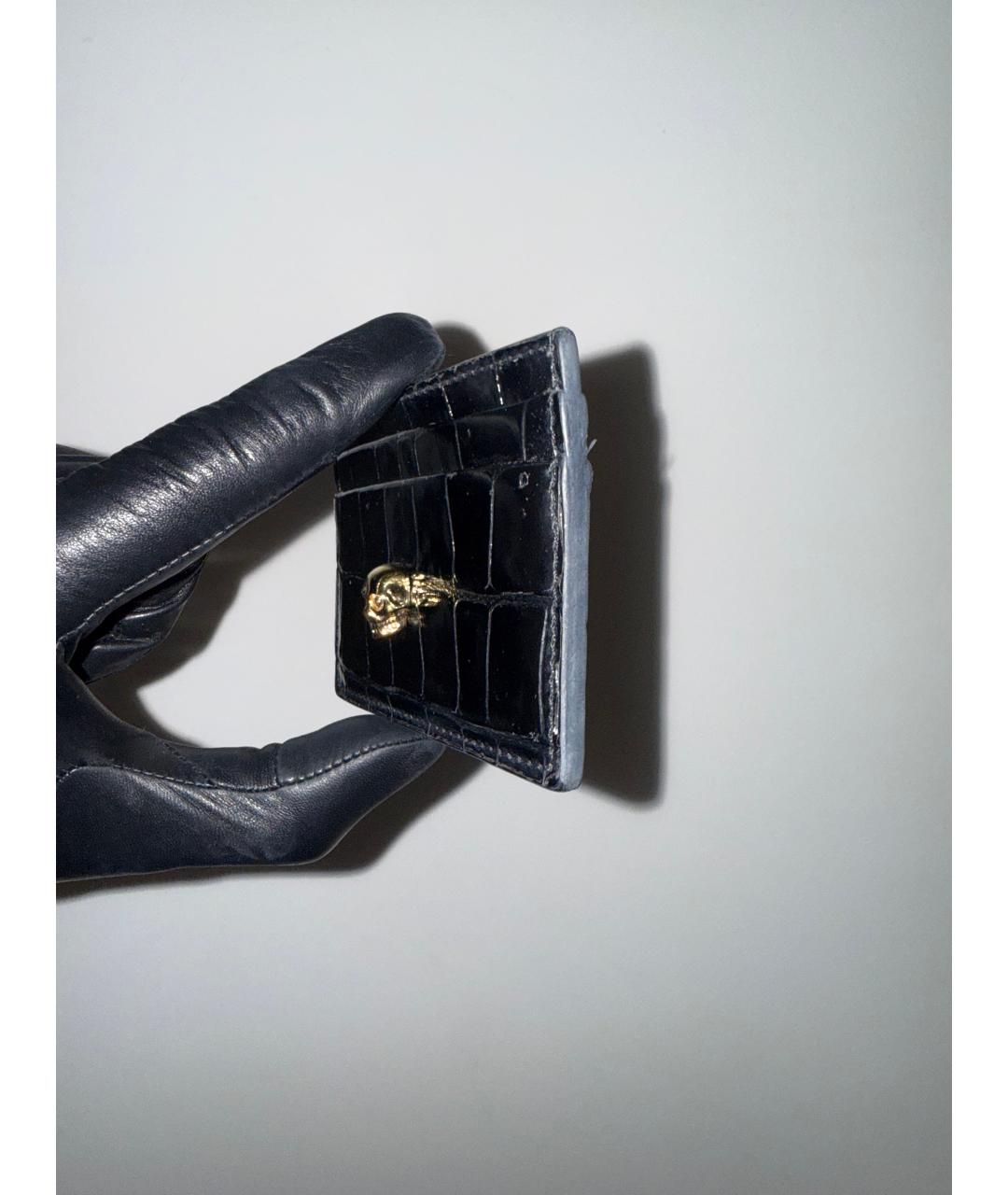 ALEXANDER MCQUEEN Черный кожаный кардхолдер, фото 3