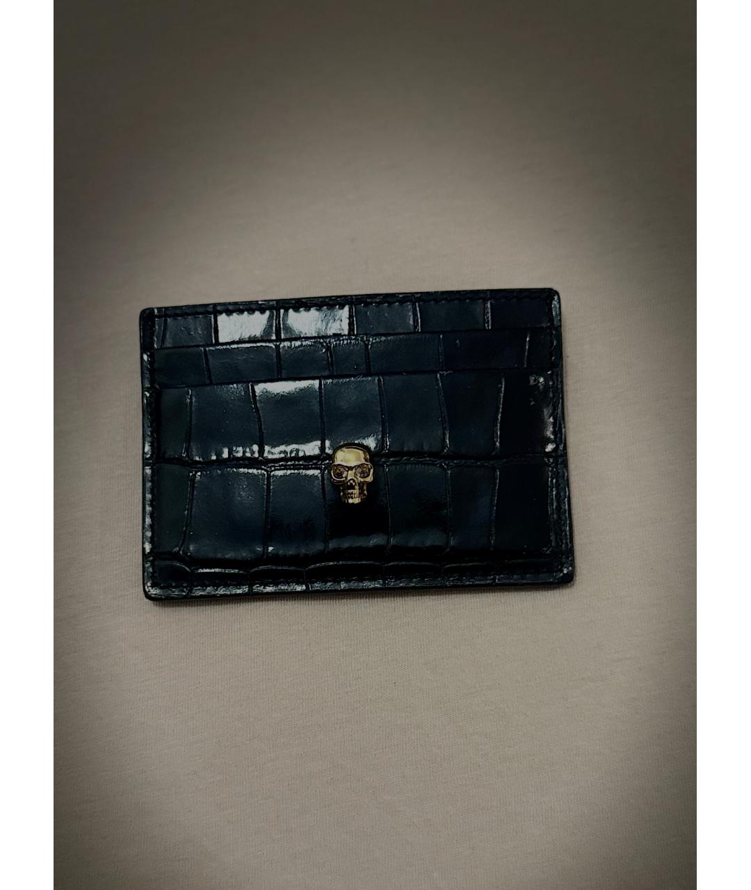 ALEXANDER MCQUEEN Черный кожаный кардхолдер, фото 5