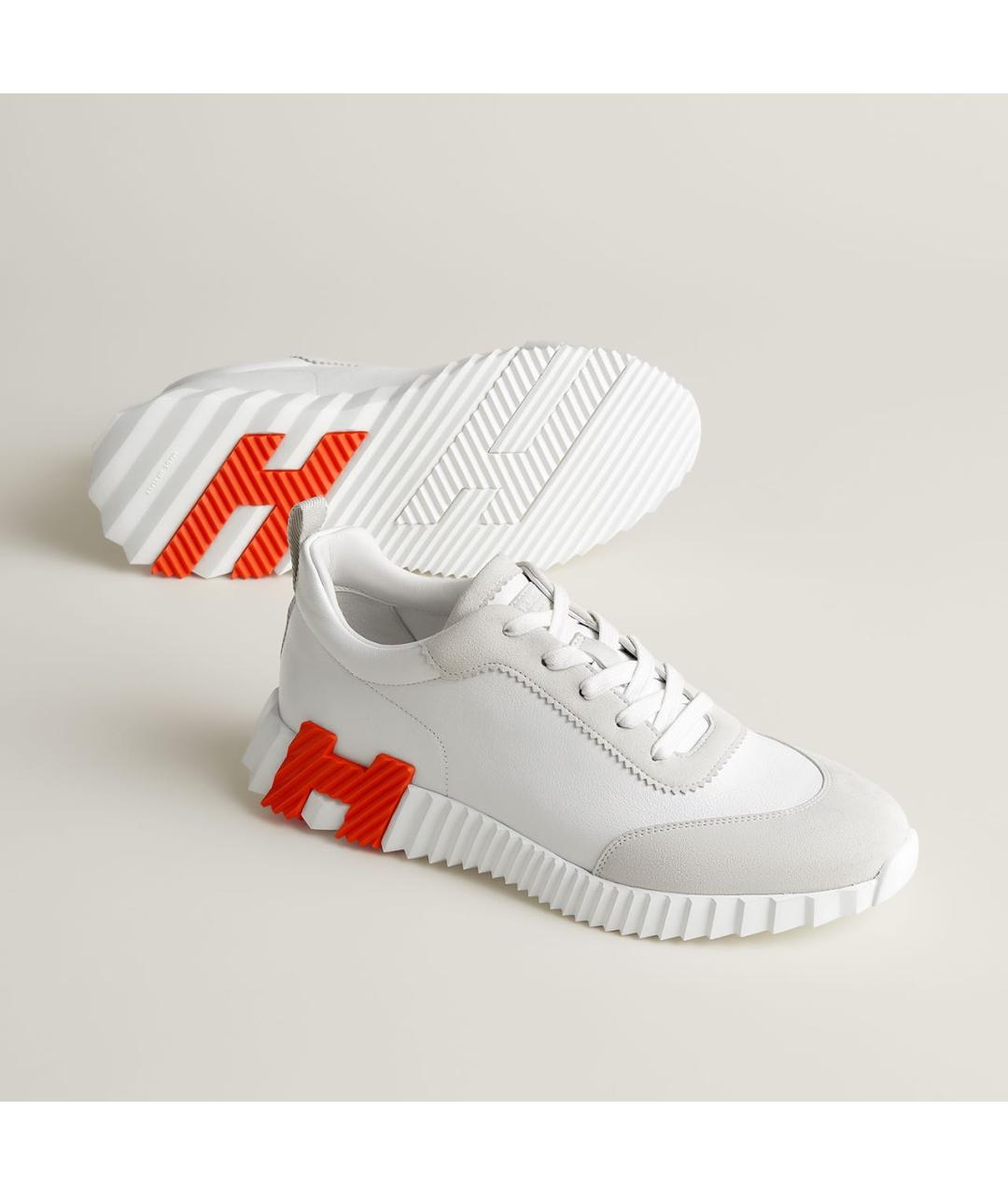 HERMES Белые кожаные низкие кроссовки / кеды, фото 2