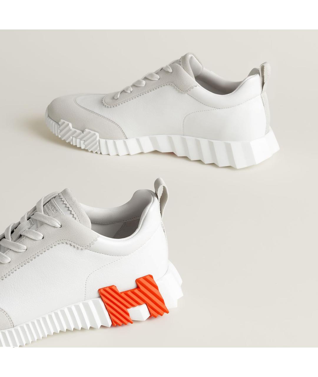 HERMES Белые кожаные низкие кроссовки / кеды, фото 4