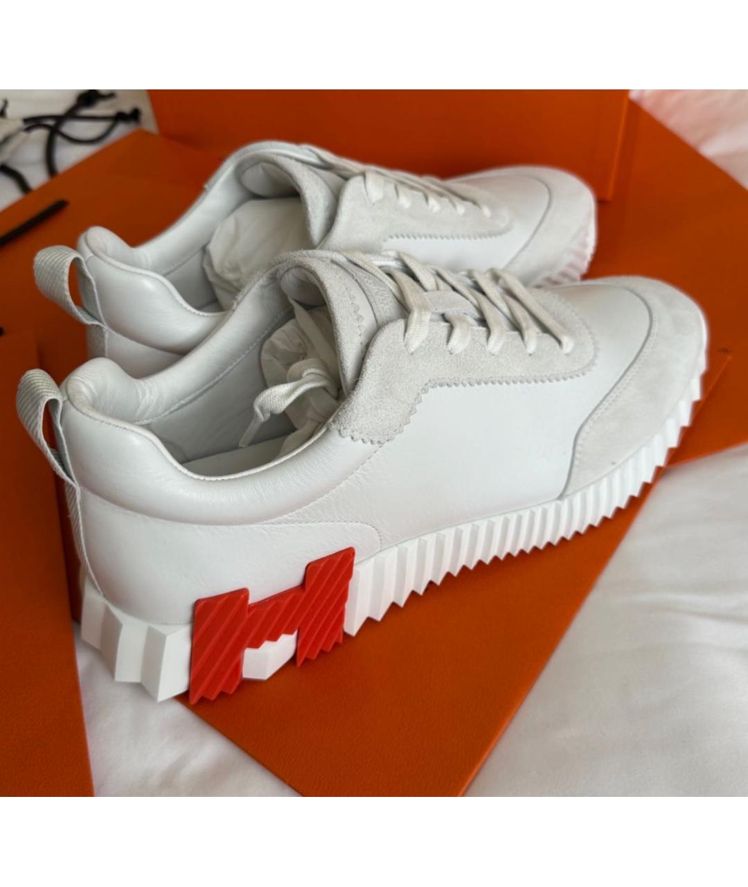 HERMES Белые кожаные низкие кроссовки / кеды, фото 6