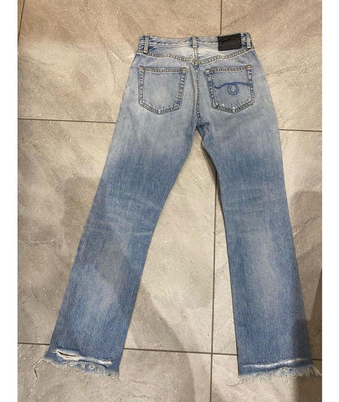 R13 Голубые хлопковые прямые джинсы, фото 2