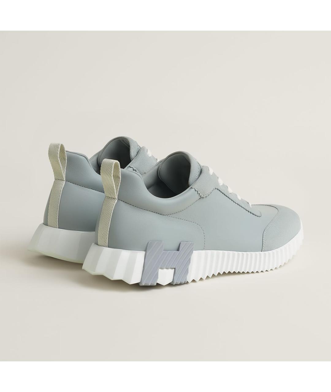 HERMES Голубые кожаные низкие кроссовки / кеды, фото 4