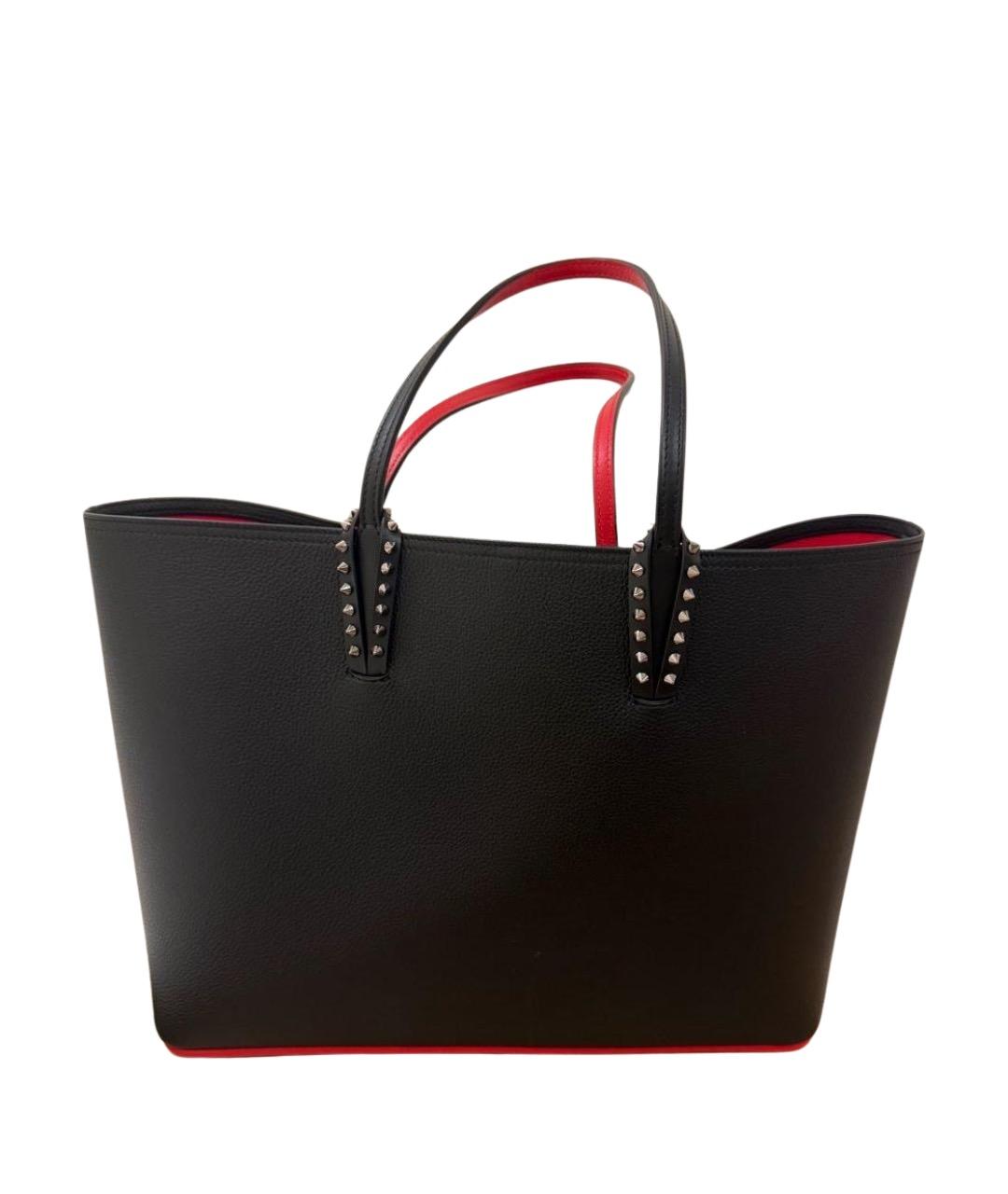CHRISTIAN LOUBOUTIN Черная кожаная сумка тоут, фото 1