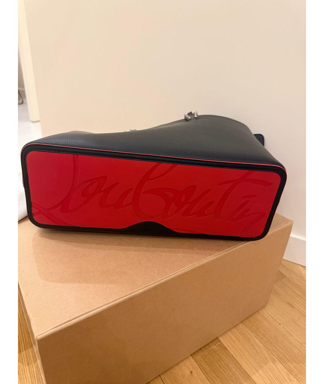 CHRISTIAN LOUBOUTIN Черная кожаная сумка тоут, фото 5