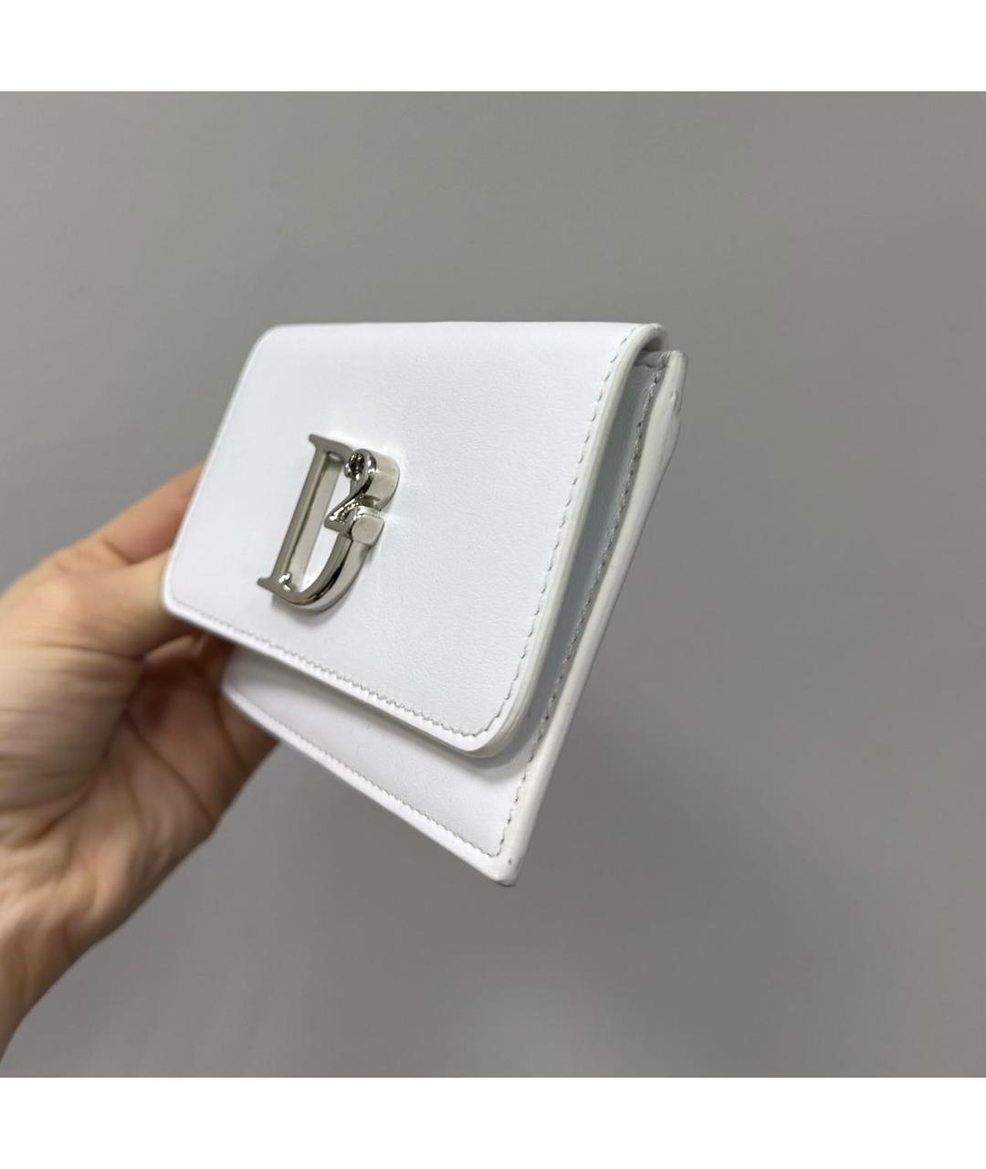 DSQUARED2 Белый кожаный кардхолдер, фото 2