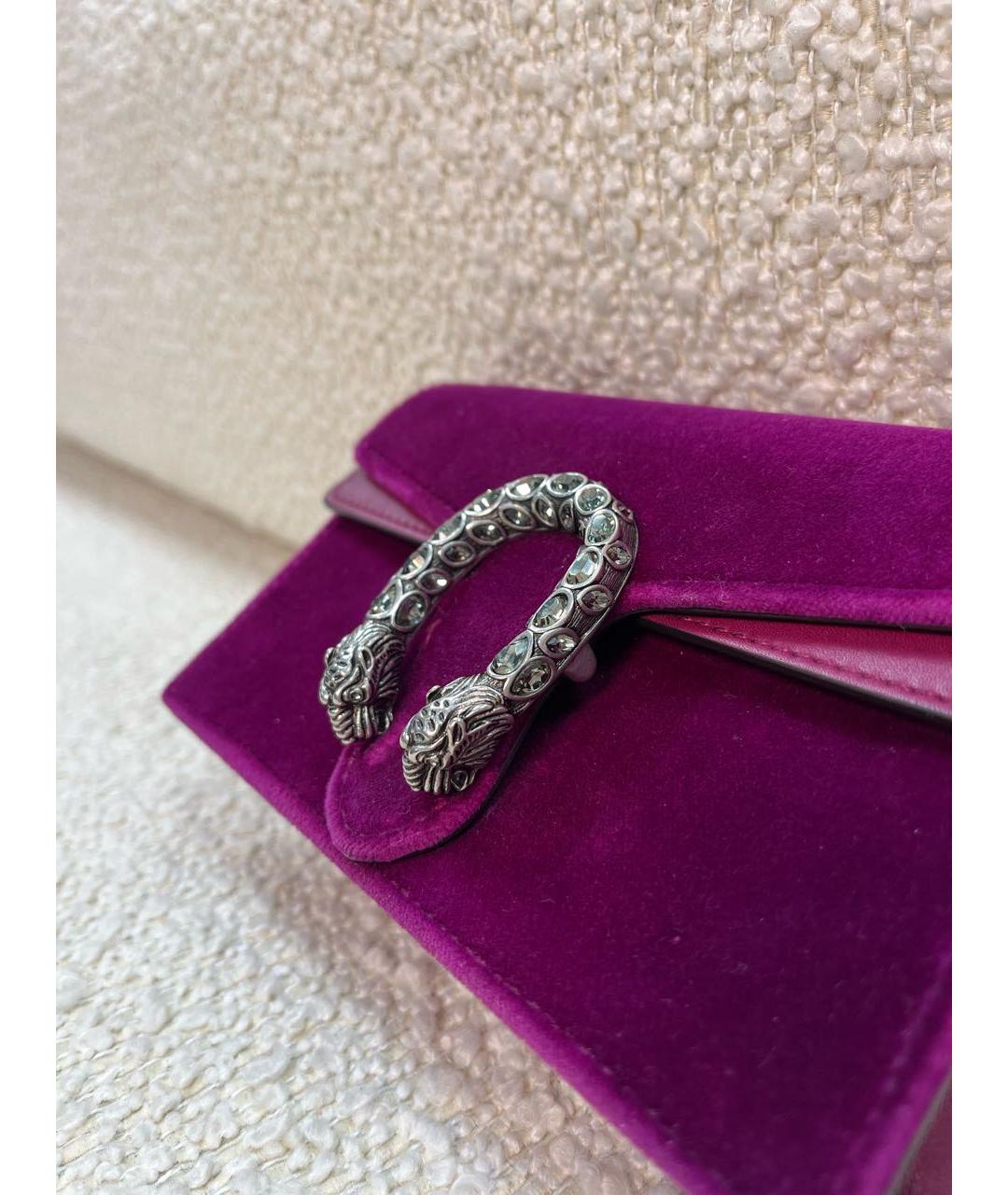 GUCCI Фиолетовая бархатная сумка через плечо, фото 8