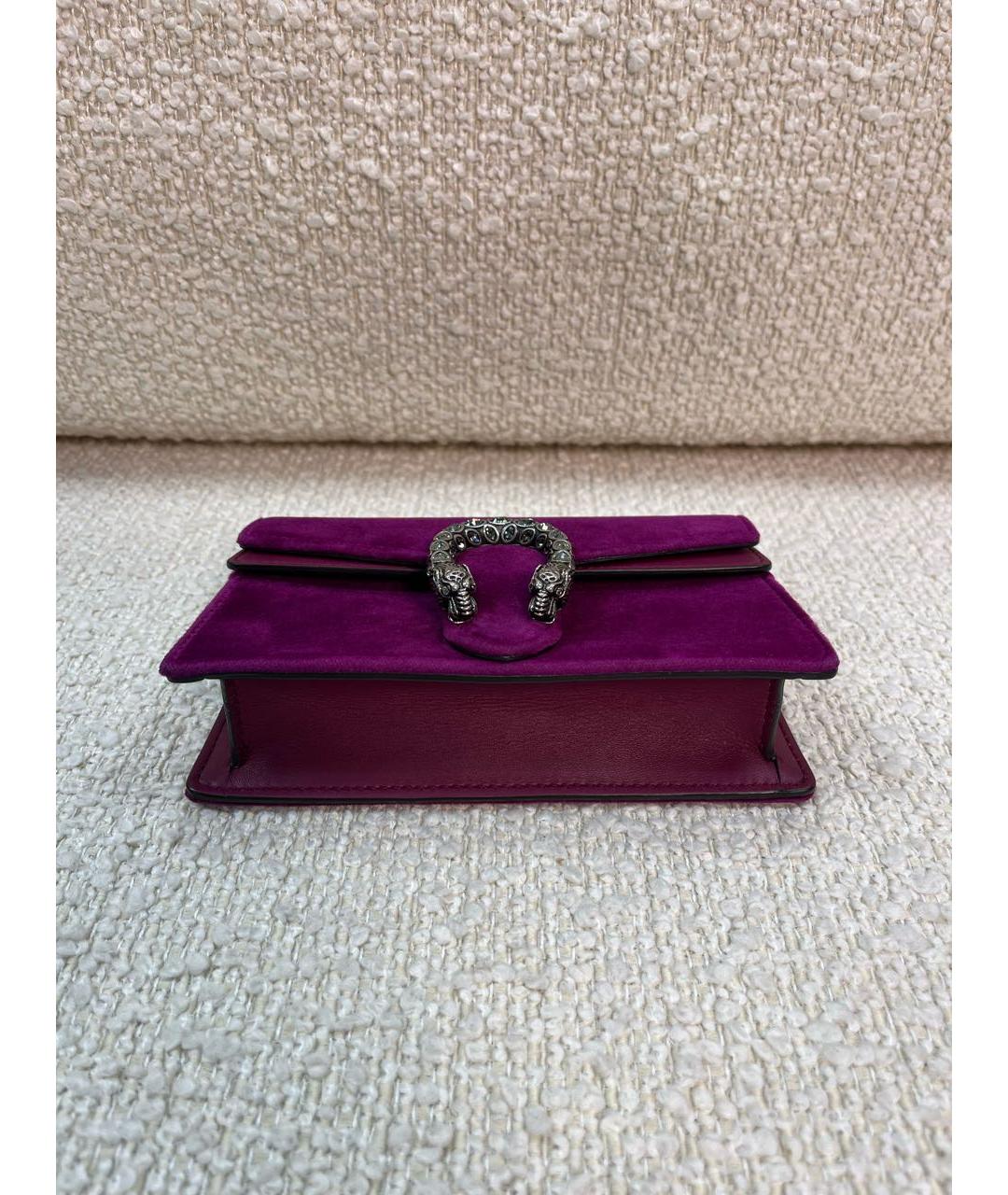 GUCCI Фиолетовая бархатная сумка через плечо, фото 6