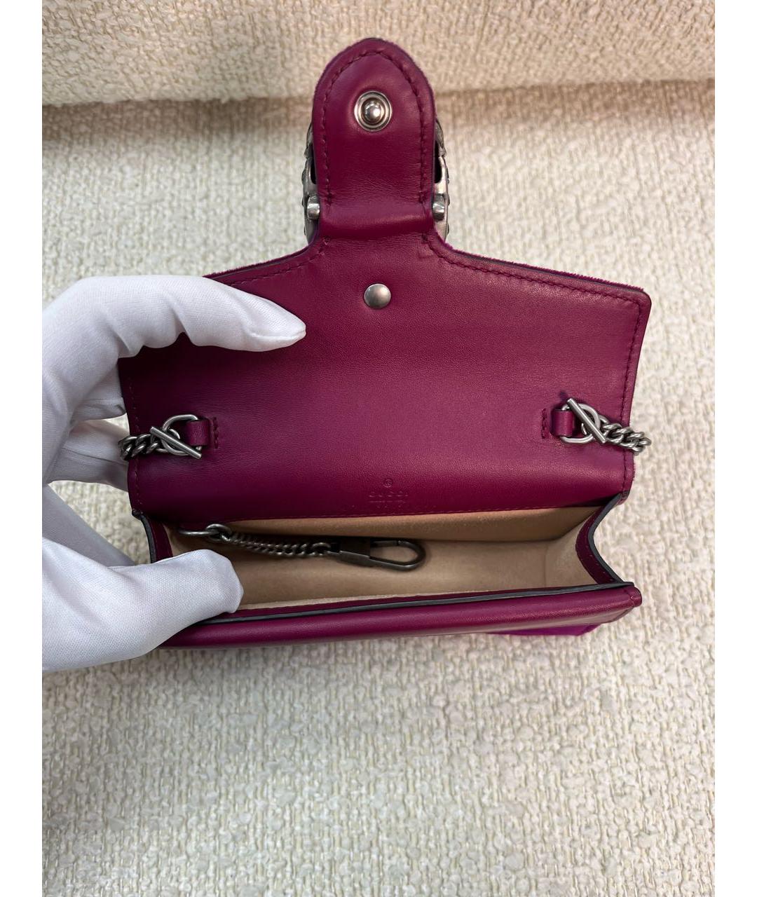 GUCCI Фиолетовая бархатная сумка через плечо, фото 4