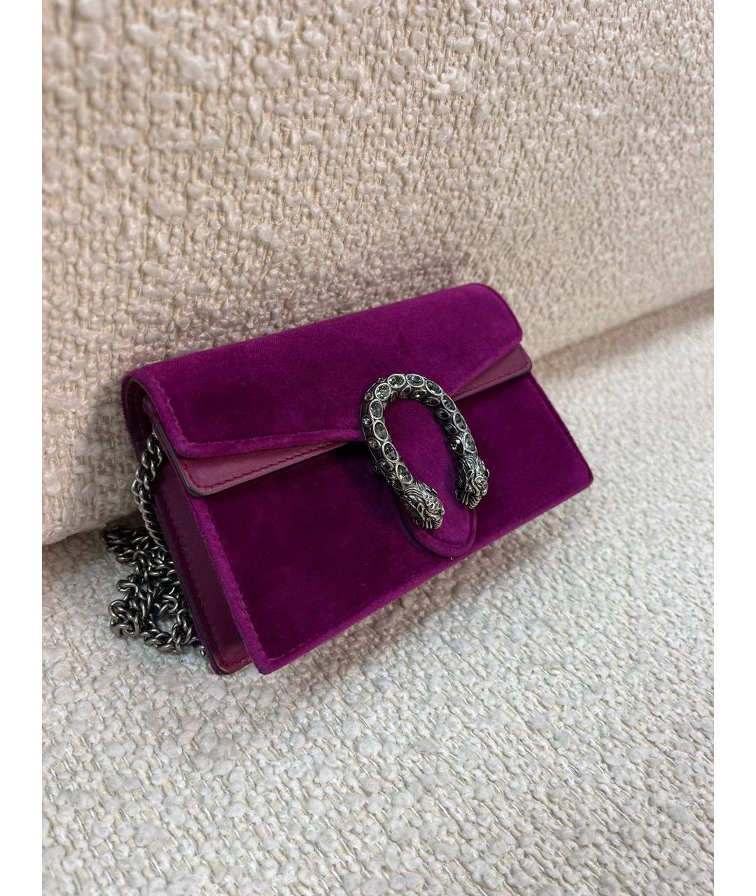 GUCCI Фиолетовая бархатная сумка через плечо, фото 2