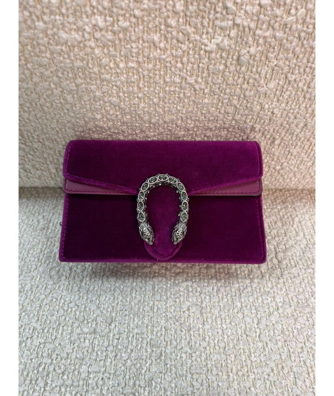 GUCCI Фиолетовая бархатная сумка через плечо, фото 9