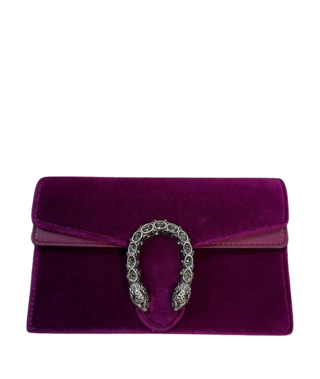 GUCCI Фиолетовая бархатная сумка через плечо, фото 1