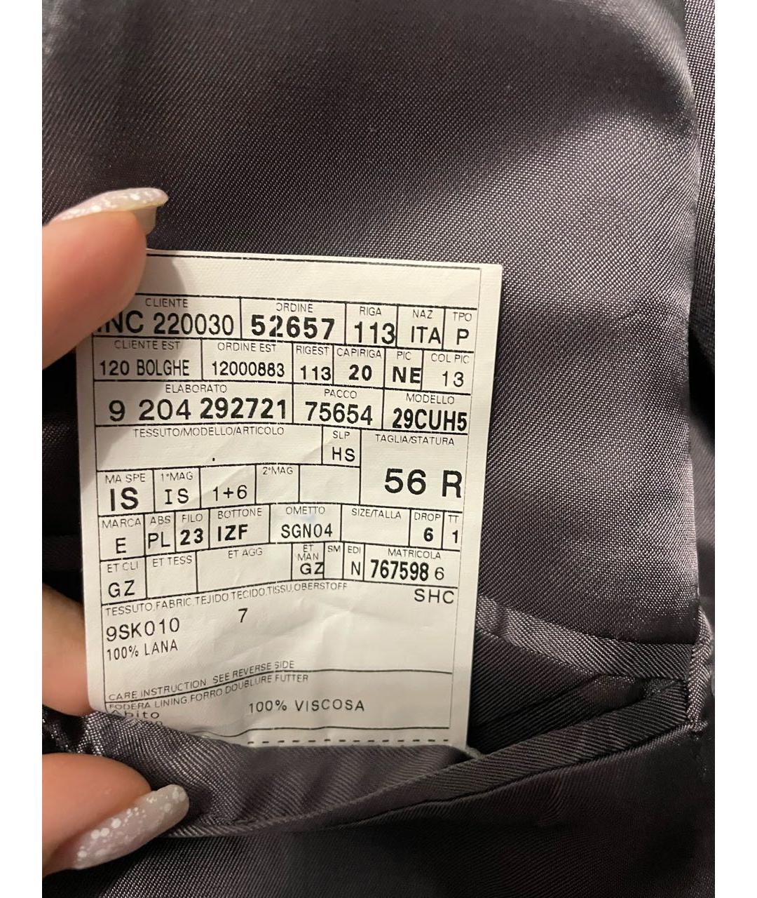 ERMENEGILDO ZEGNA XXX Серый шерстяной пиджак, фото 2