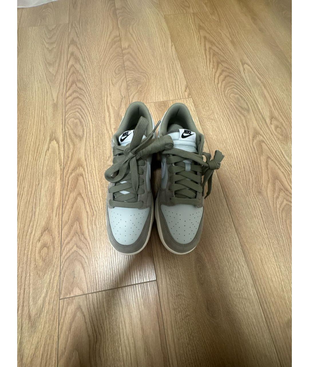 NIKE Серые кожаные низкие кроссовки / кеды, фото 2