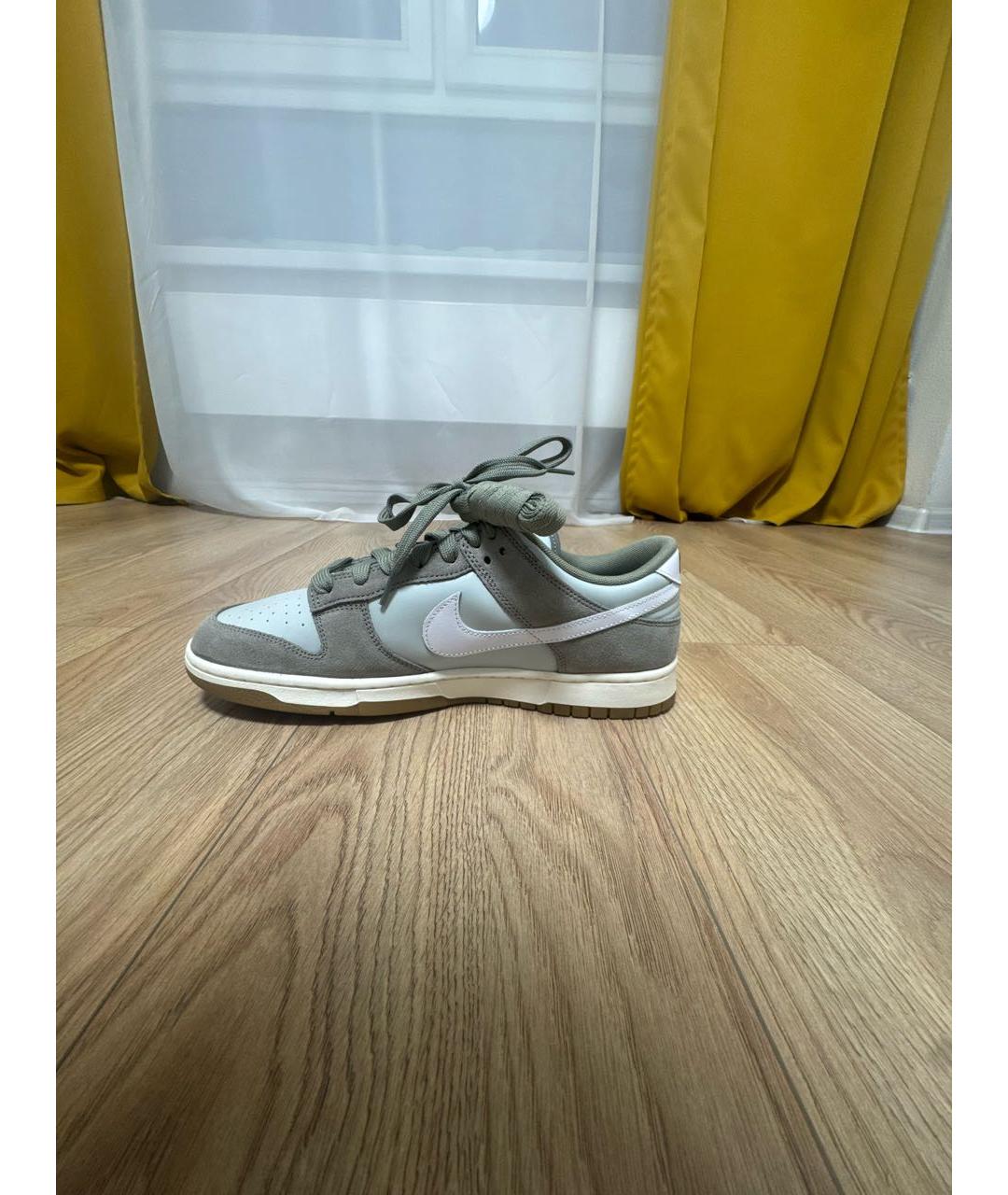 NIKE Серые кожаные низкие кроссовки / кеды, фото 5