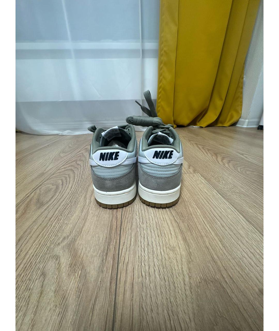 NIKE Серые кожаные низкие кроссовки / кеды, фото 4