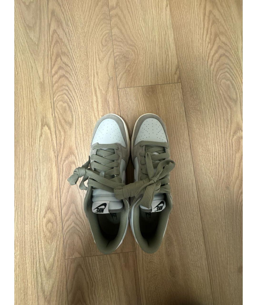 NIKE Серые кожаные низкие кроссовки / кеды, фото 3