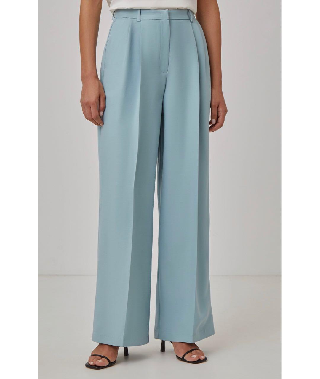 12 STOREEZ Бирюзовые шелковые брюки широкие, фото 2