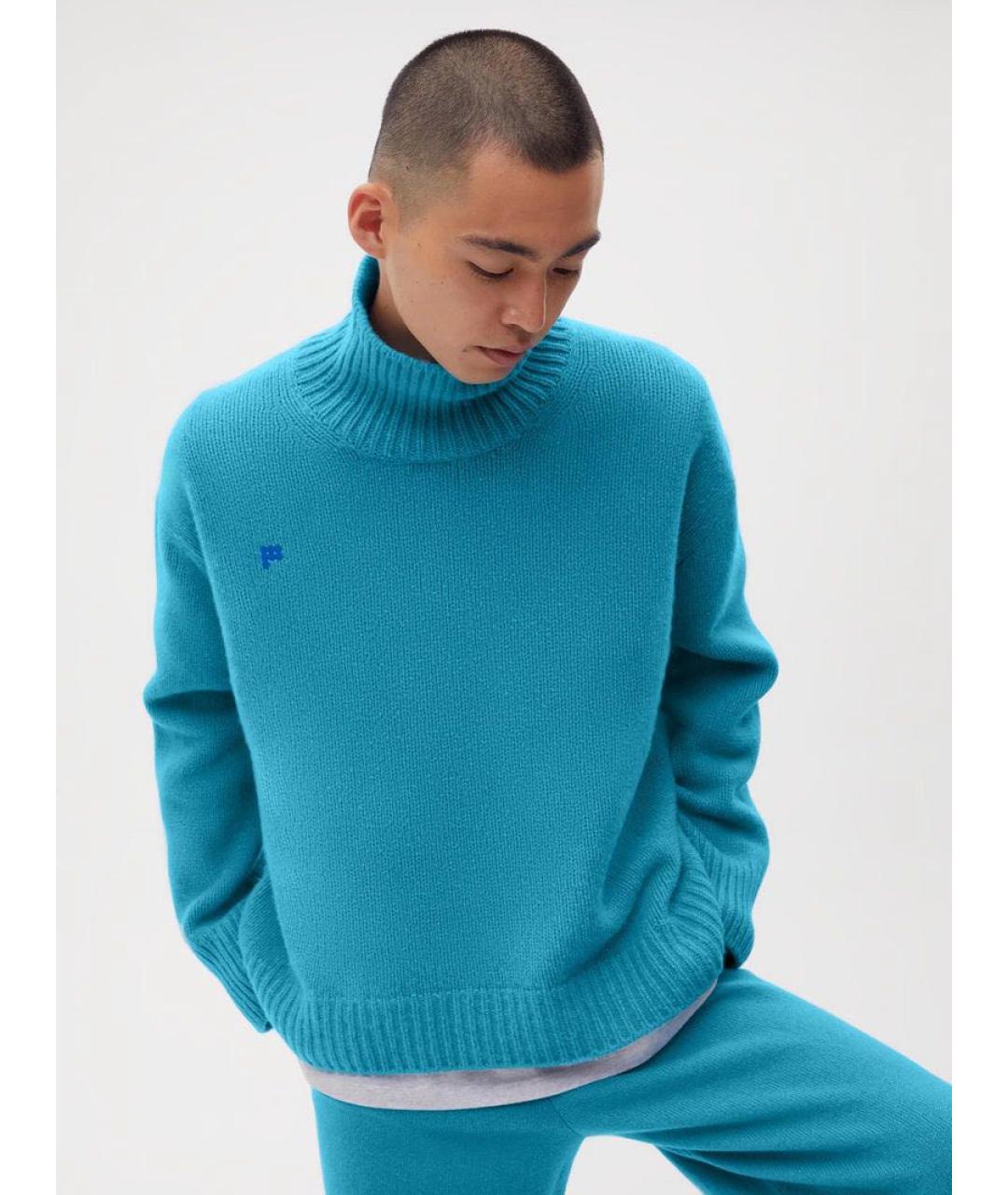 THE PANGAIA Голубой кашемировый джемпер / свитер, фото 3